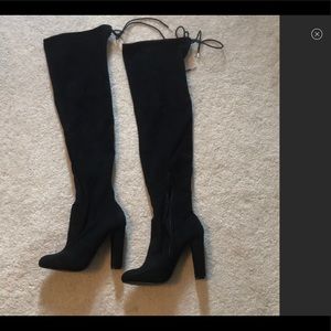 Thigh High Black Suede Boots